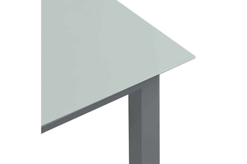Hagebord lys grå 190x90x74 cm aluminium og glass - Grå - Spisebord ute