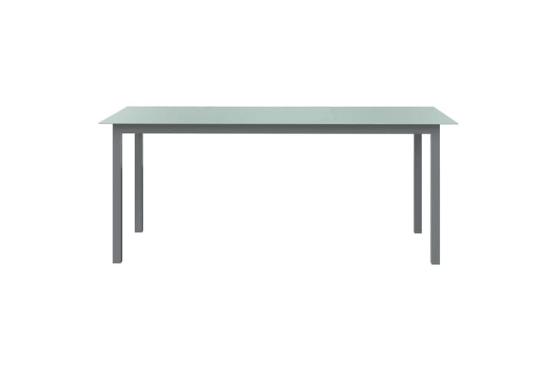 Hagebord lys grå 190x90x74 cm aluminium og glass - Grå - Spisebord ute