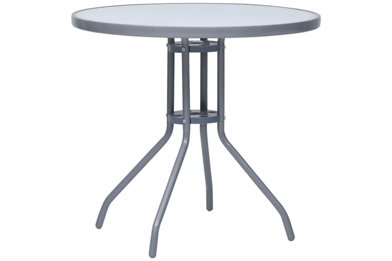Hagebord lysegrå 80 cm st�ål og glass - Grå - Spisebord ute