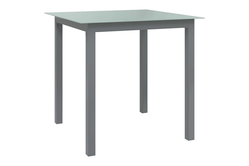 Hagebord lysegrå 80x80x74 cm aluminium og glass - Grå - Spisebord ute
