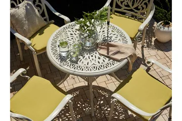 Hagebord rundt 90 cm Hvit ANCONA - Hvit - Hagemøbler & utemiljø - Hagebord - Spisebord ute