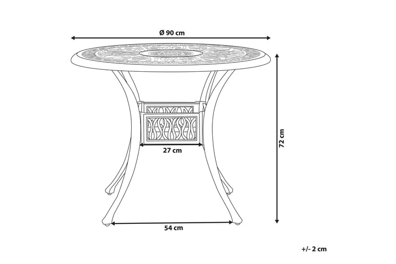 Hagebord rundt 90 cm Hvit ANCONA - Hvit - Hagemøbler & utemiljø - Hagebord - Spisebord ute