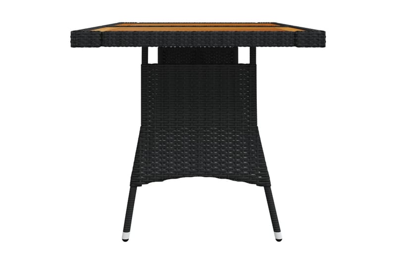 Hagebord svart 130x70x72 cm polyrotting og heltre akasie - Svart - Spisebord ute