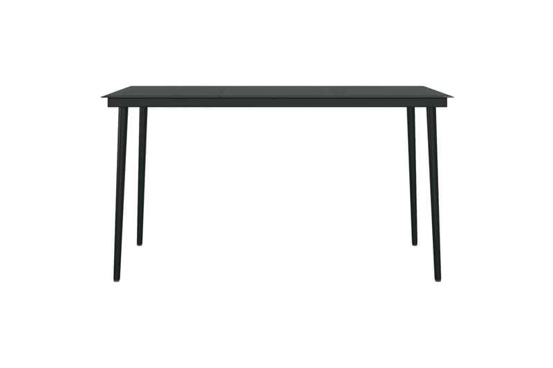 Hagebord svart 140x70x74 cm stål og glass - Svart - Spisebord ute
