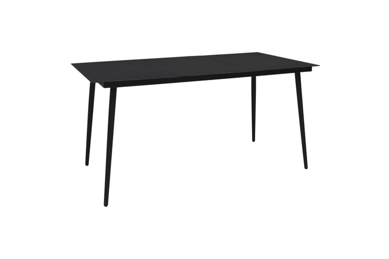 Hagebord svart 150x80x74 cm stål og glass - Svart - Spisebord ute