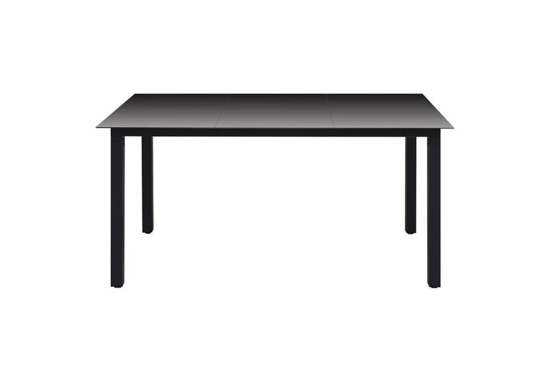 Hagebord svart 150x90x74 cm aluminium og glass - Svart - Spisebord ute