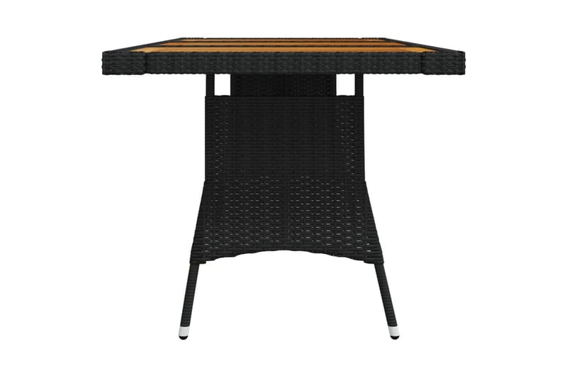 Hagebord svart 160x70x72 cm polyrotting og heltre akasie - Svart - Spisebord ute