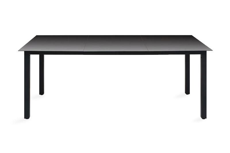 Hagebord svart 190x90x74 cm aluminium og glass - Svart - Spisebord ute