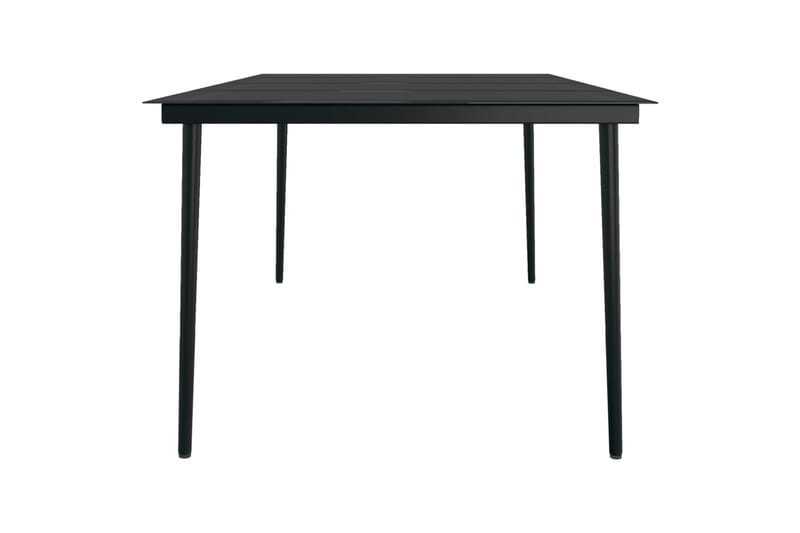 Hagebord svart 200x100x74 cm stål og glass - Svart - Spisebord ute
