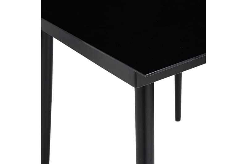 Hagebord svart 200x100x74 cm stål og glass - Svart - Spisebord ute