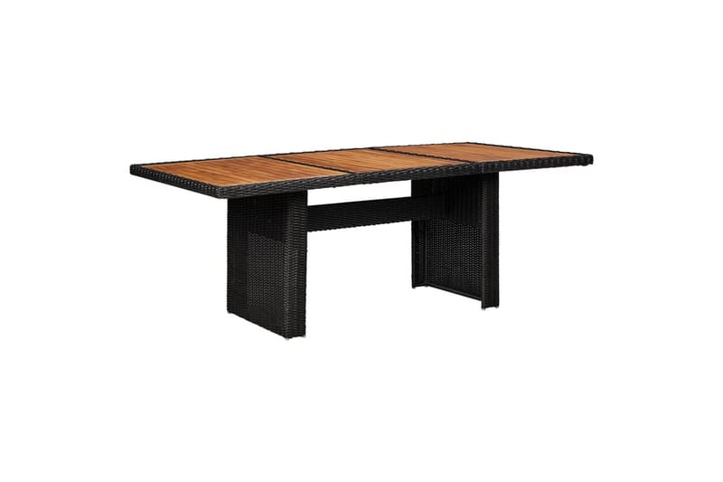 Hagebord svart 200x100x74 cm polyrotting - Svart - Spisebord ute