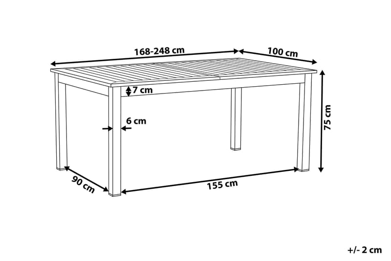 Hagebord Pancole 248 cm - Grå - Spisebord ute