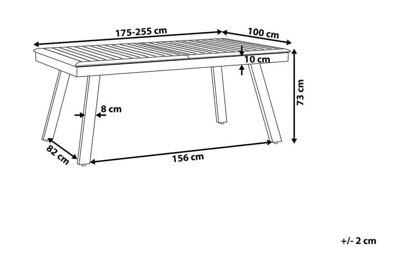 Hagebord Pereta 255 cm - Grå - Spisebord ute
