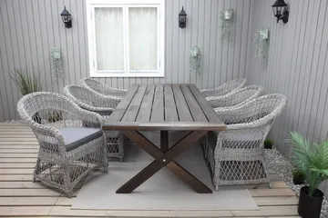 Hains Fasta Spisebord 220 cm - Brun - Hagemøbler & utemiljø - Hagebord - Spisebord ute