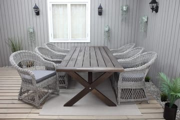 Hains Fasta Spisebord 220 cm - Brun - Hagemøbler & utemiljø - Hagebord - Spisebord ute