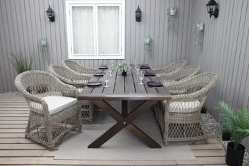 Hains Fasta Spisebord 220 cm - Brun - Hagemøbler & utemiljø - Hagebord - Spisebord ute