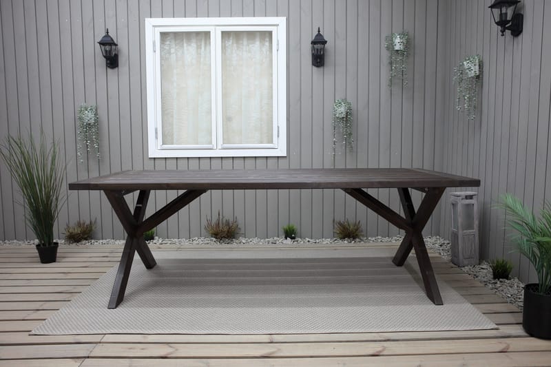 Hains Fasta Spisebord 220 cm - Brun - Hagemøbler & utemiljø - Hagebord - Spisebord ute