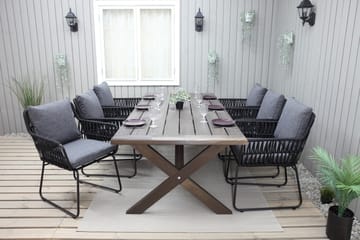 Hains Fasta Spisebord 220 cm - Brun - Hagemøbler & utemiljø - Hagebord - Spisebord ute