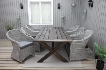 Hains Fasta Spisebord 220 cm - Brun - Hagemøbler & utemiljø - Hagebord - Spisebord ute