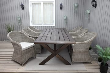 Hains Fasta Spisebord 220 cm - Brun - Hagemøbler & utemiljø - Hagebord - Spisebord ute