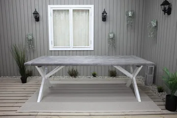 Hains Fasta Spisebord 220 cm - Svart/Grå/Hvit - Hagemøbler & utemiljø - Hagebord - Spisebord ute