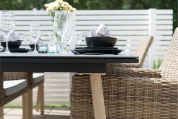 Hillerstorp Fyrsnäs Bord 90X160 Cm - Tre|Natur|Grå - Hagemøbler & utemiljø - Hagebord - Spisebord ute