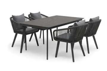 Hillerstorp Hunneslätt Bord 90X150 Cm - Svart|Grå - Hagemøbler & utemiljø - Hagebord - Spisebord ute