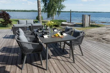 Hillerstorp Hunneslätt Bord 90X150 Cm - Svart|Grå - Hagemøbler & utemiljø - Hagebord - Spisebord ute