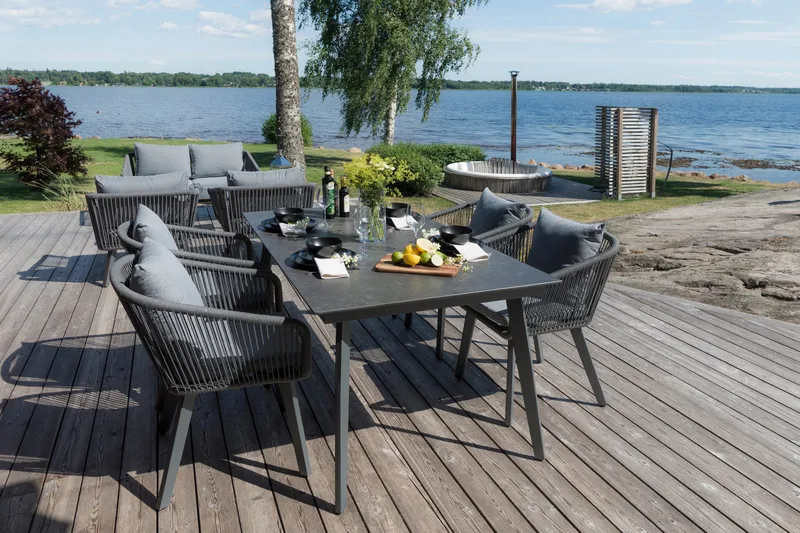 Hillerstorp Hunneslätt Bord 90X150 Cm - Svart|Grå - Hagemøbler & utemiljø - Hagebord - Spisebord ute