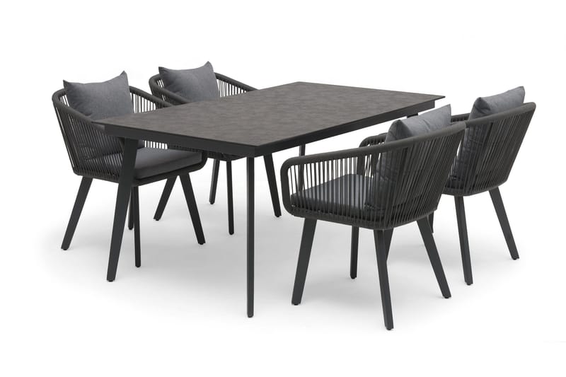 Hillerstorp Hunneslätt utebord 90x150 cm - Svart|grå - Hagemøbler & utemiljø - Hagebord - Spisebord ute