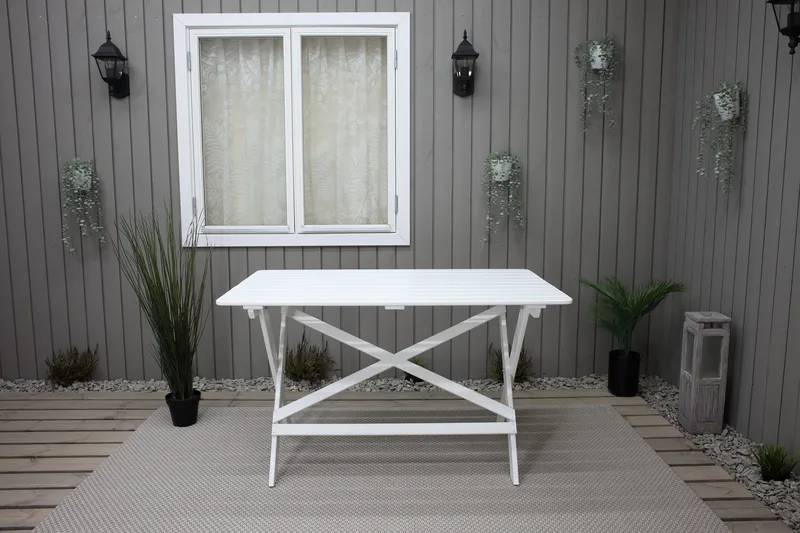 Larios Spisebord 126 cm - Hvit - Hagemøbler & utemiljø - Hagebord - Spisebord ute