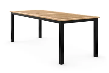 Las Vegas Forlengningsbart Spisebord 220x280x100 cm - Svart/Teak - Hagemøbler & utemiljø - Hagebord - Spisebord ute