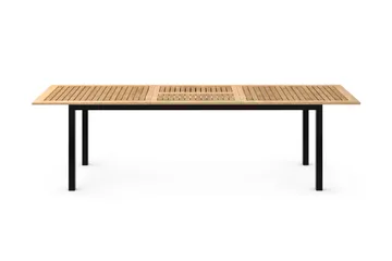 Las Vegas Forlengningsbart Spisebord 220x280x100 cm - Svart/Teak - Hagemøbler & utemiljø - Hagebord - Spisebord ute