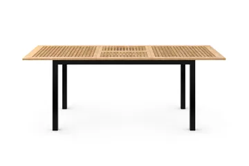 Las Vegas Uttrekkbart Spisebord 152-210x90 cm - Svart/Teak - Hagemøbler & utemiljø - Hagebord - Spisebord ute