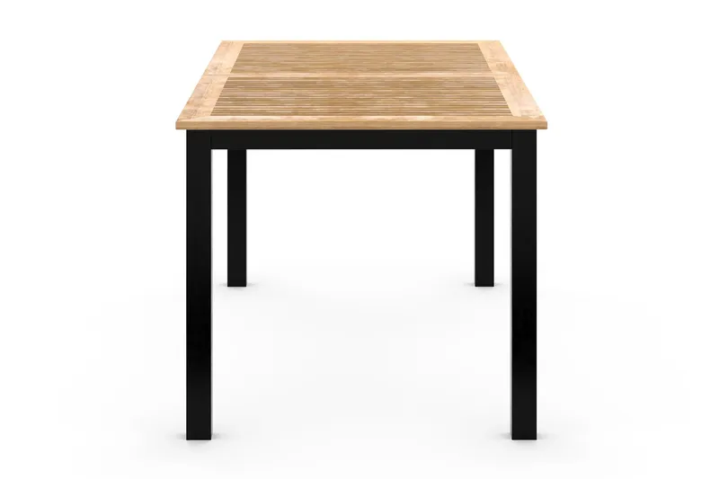 Las Vegas Uttrekkbart Spisebord 152-210x90 cm - Svart/Teak - Hagemøbler & utemiljø - Hagebord - Spisebord ute