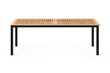 Las Vegas Uttrekkbart Spisebord 220/280x100 cm - Svart/Teak - Hagemøbler & utemiljø - Hagebord - Spisebord ute