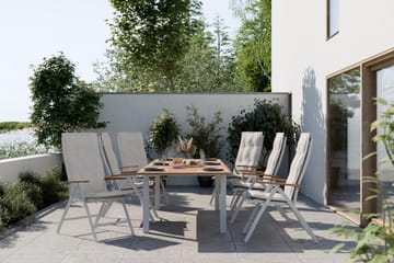 Las Vegas Uttrekkbart Spisebord Utendørs 152-210x90 cm - Hvit/Teak - Hagemøbler & utemiljø - Hagebord - Spisebord ute