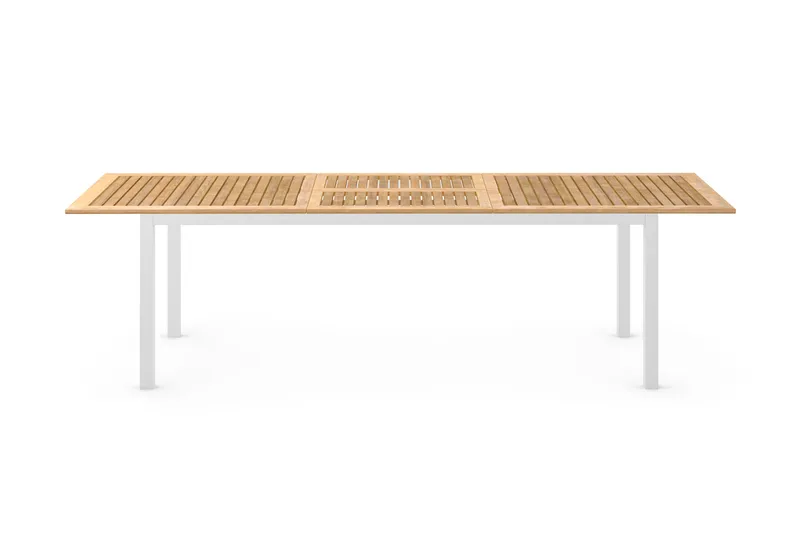 Las Vegas Uttrekkbart Spisebord Utendørs 220/280x100 cm - Hvit/Teak - Hagemøbler & utemiljø - Hagebord - Spisebord ute