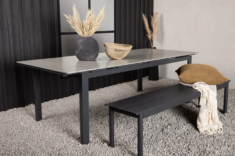 Levels Forlengningsbart Spisebord 224-324 cm - Grå/Svart - Hagemøbler & utemiljø - Hagebord - Spisebord ute
