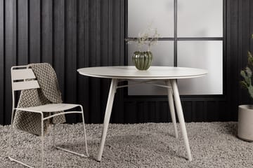Lina Spisebord 120 cm Rundt - Beige - Hagemøbler & utemiljø - Hagebord - Spisebord ute