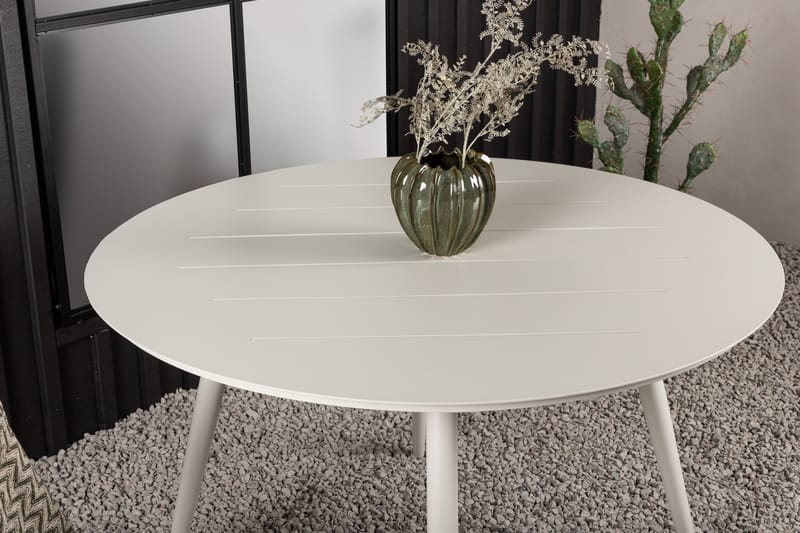 Lina Spisebord 120 cm Rundt - Beige - Hagemøbler & utemiljø - Hagebord - Spisebord ute