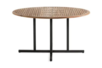 Lines Spisebord 140cm Rund - Akasie / Svart - Hagemøbler & utemiljø - Hagebord - Spisebord ute