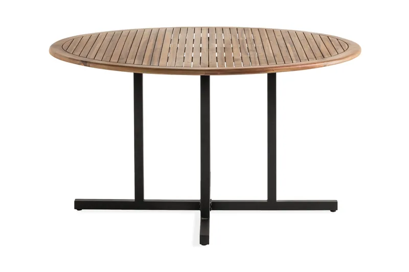 Lines Spisebord 140cm Rund - Akasie / Svart - Hagemøbler & utemiljø - Hagebord - Spisebord ute