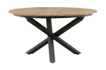 Mexico Spisebord Rundt 140 cm Brun/Svart - Venture Home - Hagemøbler & utemiljø - Hagebord - Spisebord ute