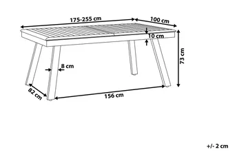 Pereta Hagebord 255 cm - Grå - Hagemøbler & utemiljø - Hagebord - Spisebord ute