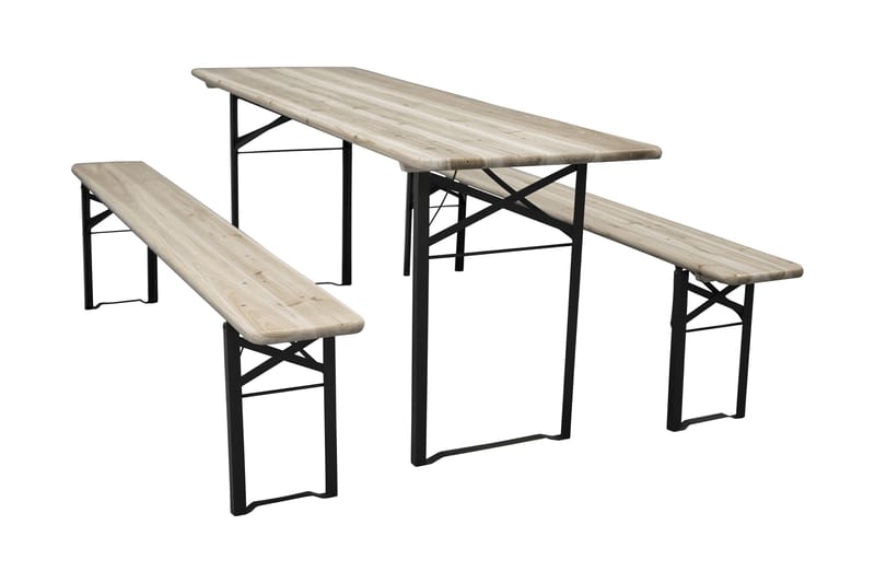 Piknikbord Guniess Sammenleggbart Svart/Natur - Venture Home - Spisebord ute