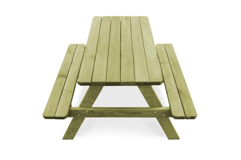 Piknikbord med benker 90x90x58 cm impregnert furu - Grønn|Beige - Spisebord ute