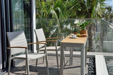 Portals Spisebord 143 cm - Hvit/Tre - Hagemøbler & utemiljø - Hagebord - Spisebord ute