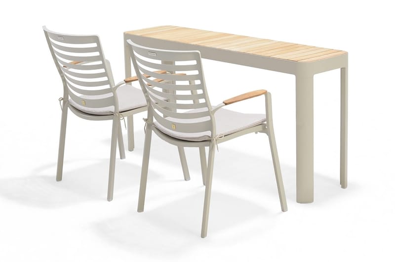 Portals Spisebord 143 cm - Hvit/Tre - Hagemøbler & utemiljø - Hagebord - Spisebord ute