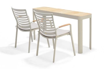 Portals Spisebord 143 cm - Hvit/Tre - Hagemøbler & utemiljø - Hagebord - Spisebord ute